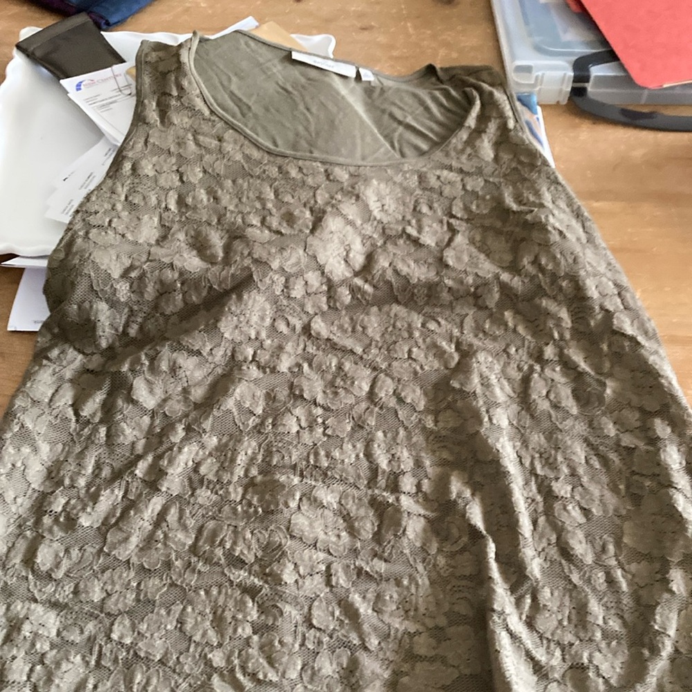 Olive green lace shirt